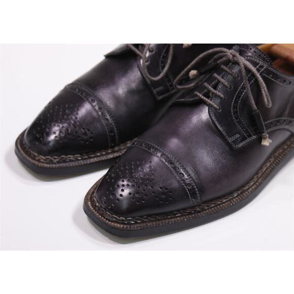 StefanoBi for Domenico Vacca Black Captoe Oxford Norvegese Dress Shoes UK 10 main image 12
